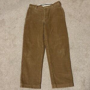 Vintage LL Bean Flannel Lined Corduroy Pants Mens 30x29 Natural Fit Heavy Brown